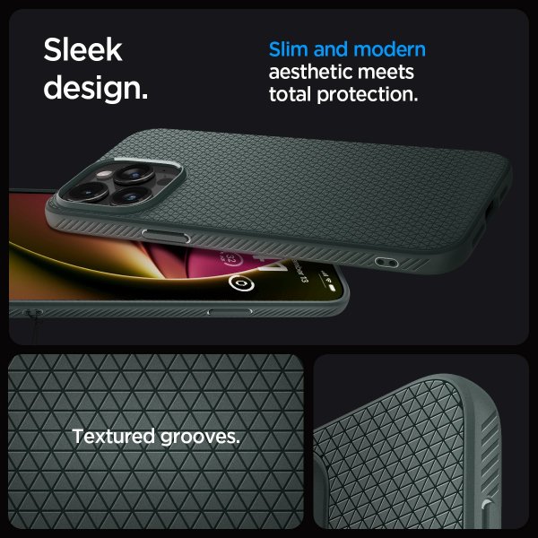 Spigen iPhone 15 Pro Max Deksel Liquid Air Abyss Green