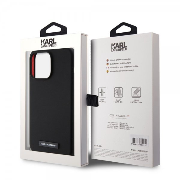 Karl Lagerfeld iPhone 15 Pro Max Deksel Liquid Silicone MagSafe Svart