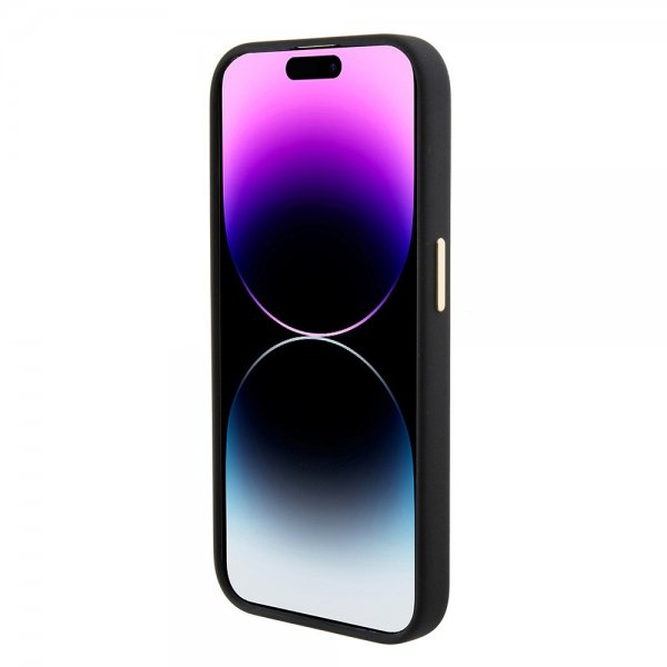 Guess iPhone 15 Pro Max Deksel Liquid Silicone Metal Logo Svart