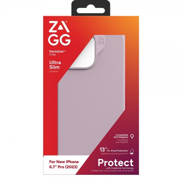 Zagg iPhone 15 Pro Max Deksel Manhattan Snap Lavendel