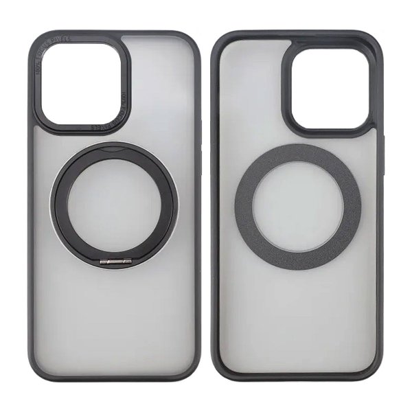 Rvelon iPhone 15 Pro Max Deksel Roterbart Stativ Svart