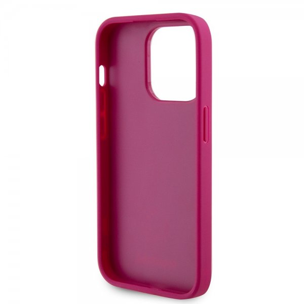 Guess iPhone 15 Pro Max Deksel Metal Logo Strass Metallic Rosa