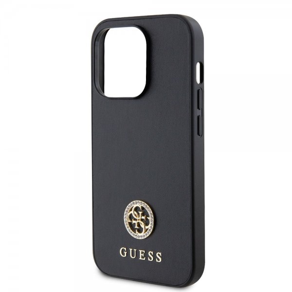 Guess iPhone 15 Pro Max Deksel Metal Logo Strass Svart