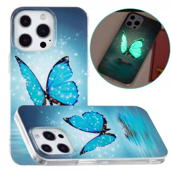 iPhone 15 Pro Max Deksel Motiv Blå Sommerfugl