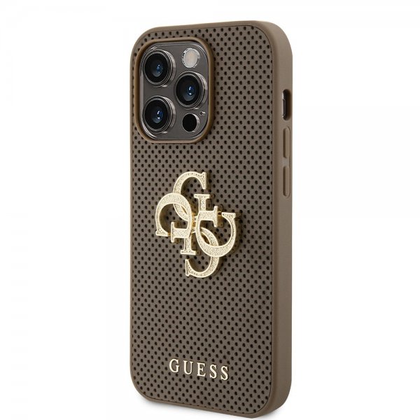 Guess iPhone 15 Pro Max Deksel Perforated Glitter Brun