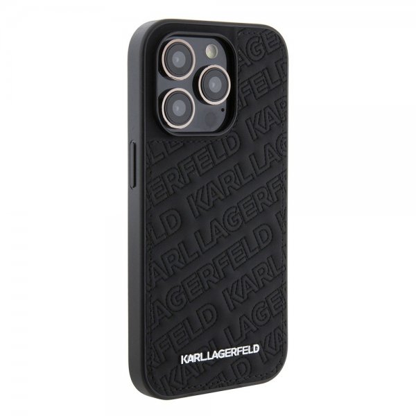 Karl Lagerfeld iPhone 15 Pro Max Deksel Quilted K Pattern Svart