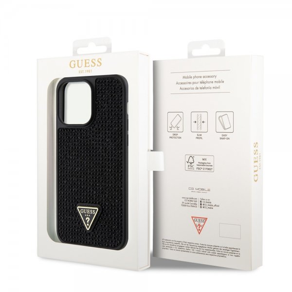 Guess iPhone 15 Pro Max Deksel Rhinestone Svart