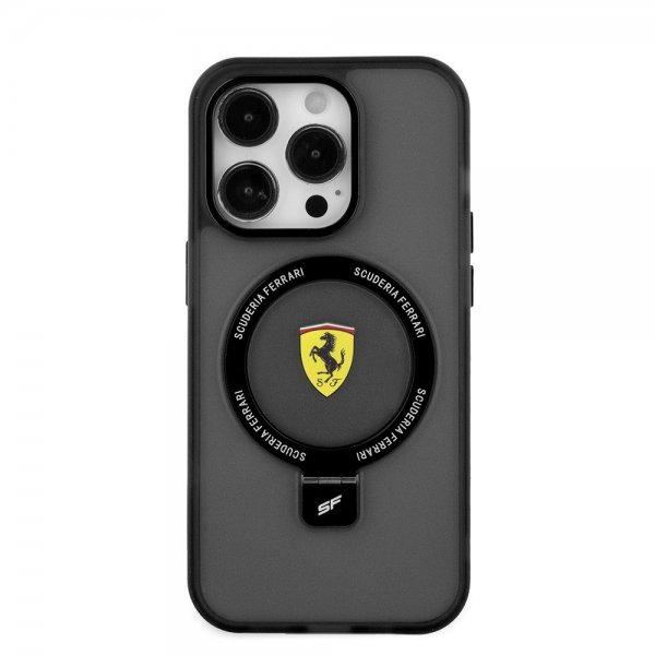 Ferrari iPhone 15 Pro Max Deksel Ring Stand MagSafe Svart