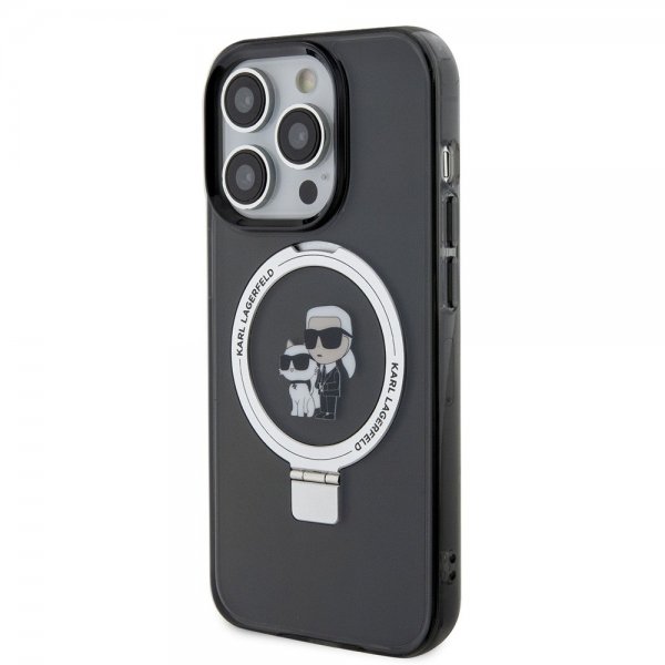 Karl Lagerfeld iPhone 15 Pro Max Deksel Ring Stand MagSafe Svart