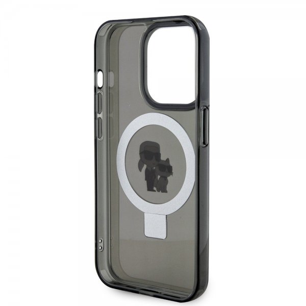 Karl Lagerfeld iPhone 15 Pro Max Deksel Ring Stand MagSafe Svart