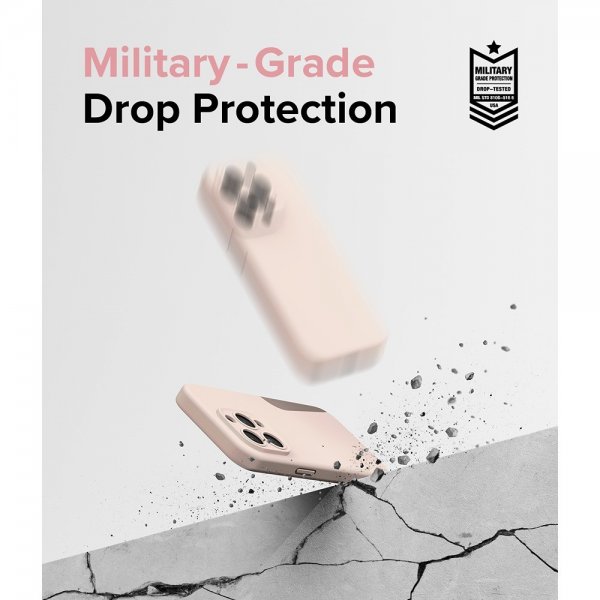 Ringke iPhone 15 Pro Max Deksel Silicone Magnetic Pink Sand