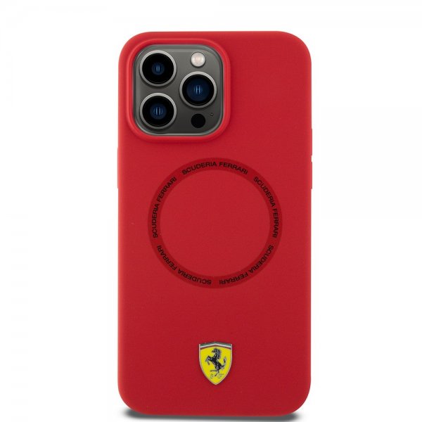 Ferrari iPhone 15 Pro Max Deksel Silicone MagSafe Rød