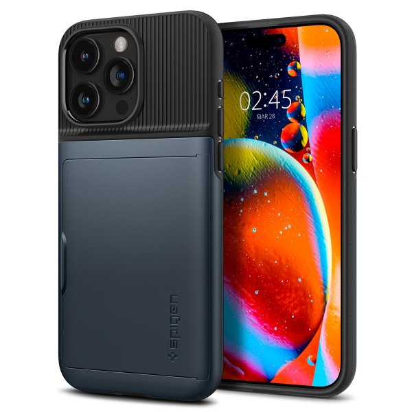 Spigen iPhone 15 Pro Max Deksel Slim Armor CS Metal Slate