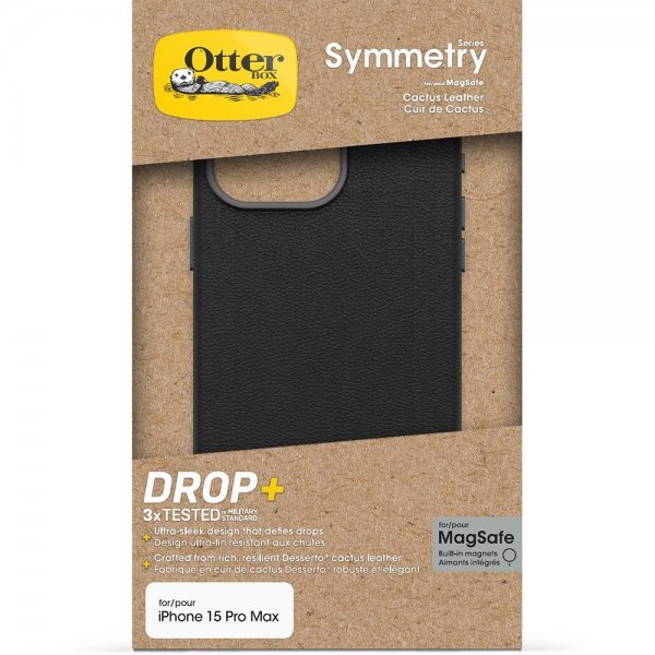 Otterbox iPhone 15 Pro Max Deksel Symmetry Cactus Leather MagSafe Noir Ash