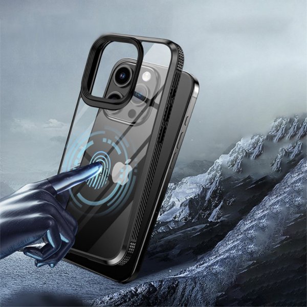 Ipaky iPhone 15 Pro Max Deksel Gjennomsiktig Bakside Lilla