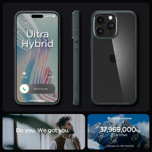Spigen iPhone 15 Pro Max Deksel Ultra Hybrid Abyss Green
