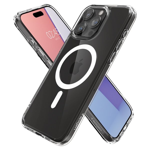 Spigen iPhone 15 Pro Max Deksel Ultra Hybrid MagFit Hvit