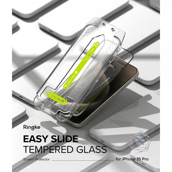Ringke iPhone 15 Pro Max Skjermbeskytter Easy Slide 2-pakning
