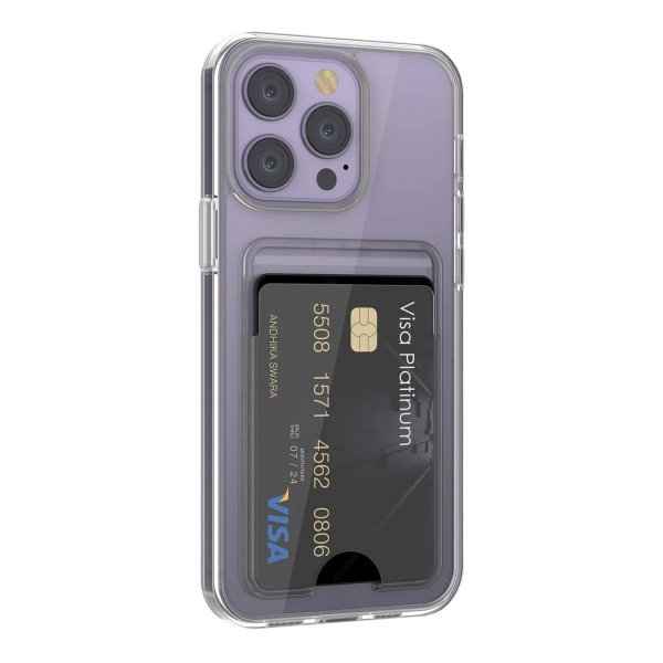 Rvelon iPhone 15 Pro Deksel Kortholder Transparent