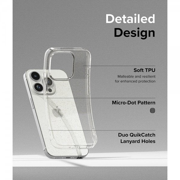 Ringke iPhone 15 Pro Deksel Air Glitter Clear