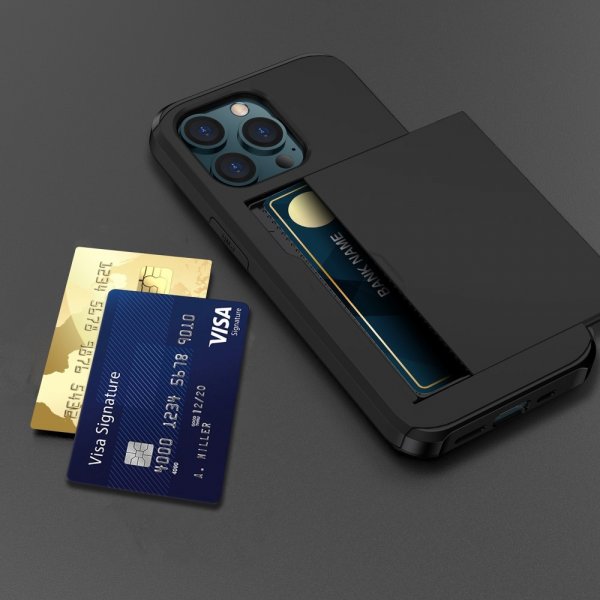 iPhone 15 Pro Deksel Card Slide Svart