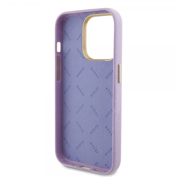 Guess iPhone 15 Pro Deksel Full Glitter Wrapped Lilac
