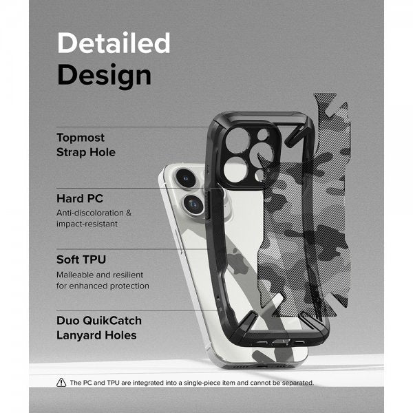 Ringke iPhone 15 Pro Deksel Fusion X Design Camo Black