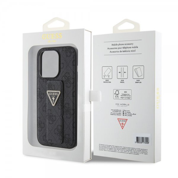 Guess iPhone 15 Pro Deksel Grip Stand Function Svart