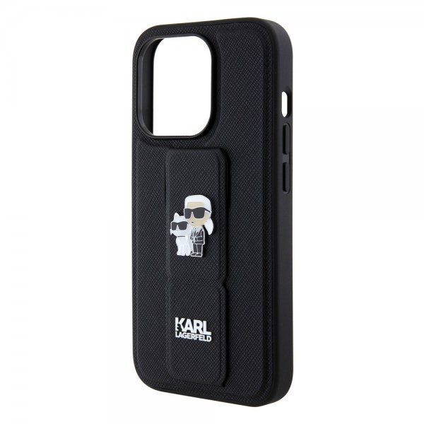 Karl Lagerfeld iPhone 15 Pro Deksel Grip Stand Function Svart