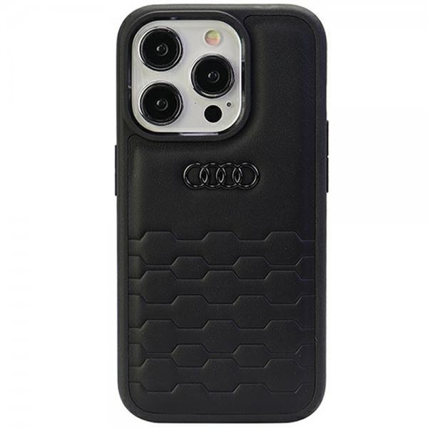 Audi iPhone 15 Pro Deksel GT Synthetic Leather Svart