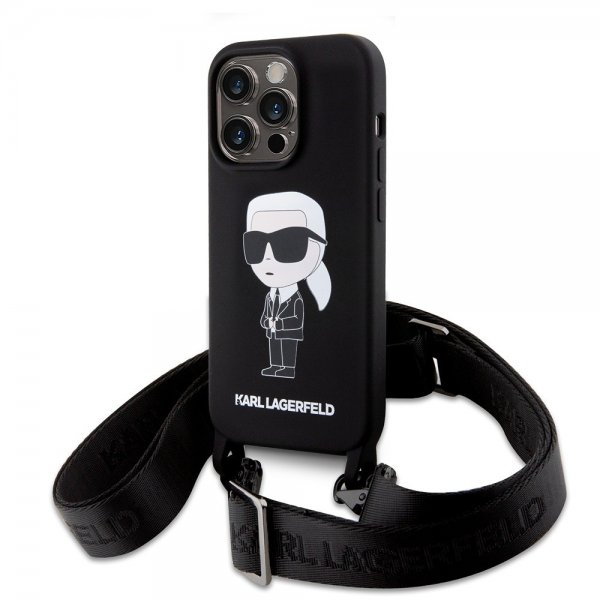 Karl Lagerfeld iPhone 15 Pro Deksel Ikonik Crossbody Svart