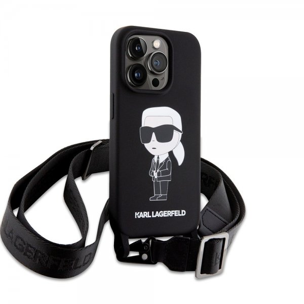 Karl Lagerfeld iPhone 15 Pro Deksel Ikonik Crossbody Svart