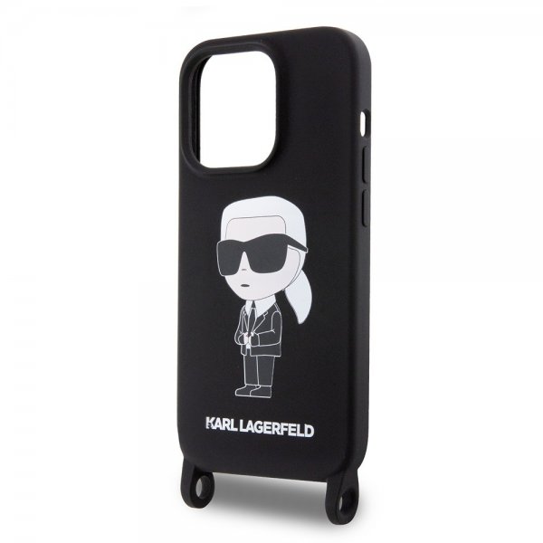 Karl Lagerfeld iPhone 15 Pro Deksel Ikonik Crossbody Svart