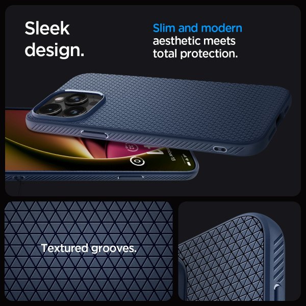 Spigen iPhone 15 Pro Deksel Liquid Air Navy Blue