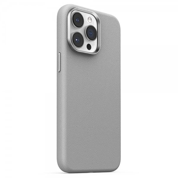 Joyroom iPhone 15 Pro Deksel Litchi Pattern Series MagSafe Grå