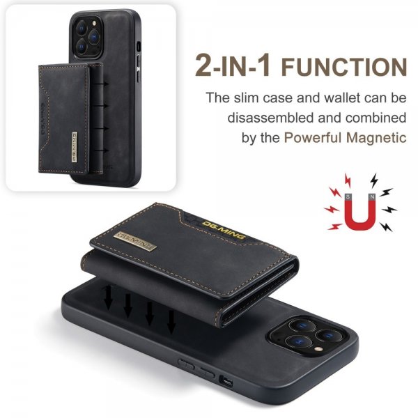 Dg.Ming iPhone 15 Pro Deksel M2 Series Avtakbart Kortholder Svart