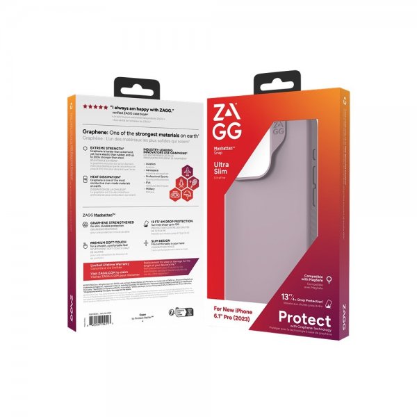 Zagg iPhone 15 Pro Deksel Manhattan Snap Lavendel