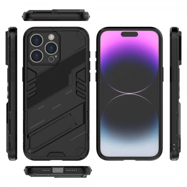 iPhone 15 Pro Deksel med Stativ Svart