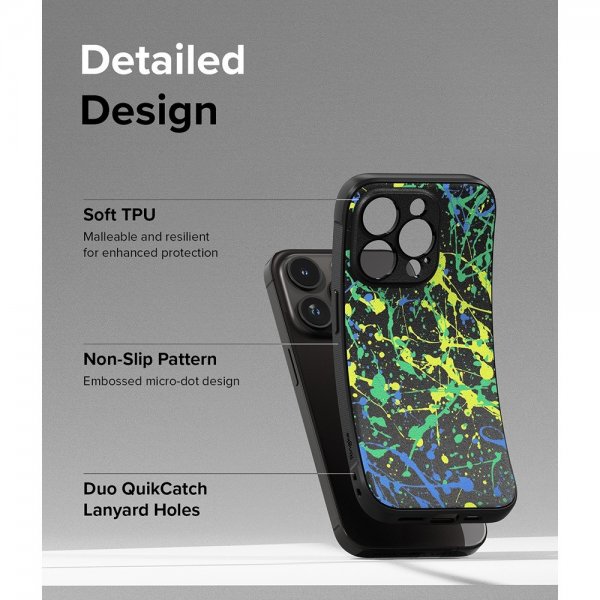 Ringke iPhone 15 Pro Deksel Onyx Design Action Painting