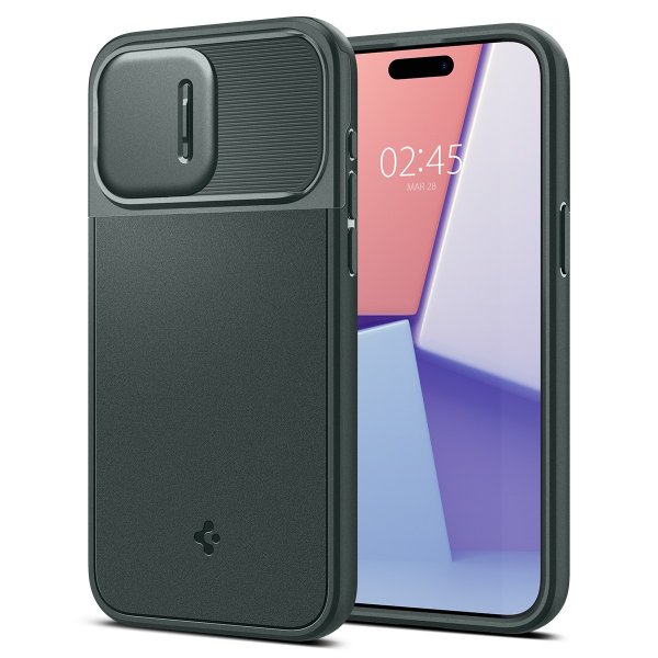 Spigen iPhone 15 Pro Deksel Optik Armor MagFit Abyss Green