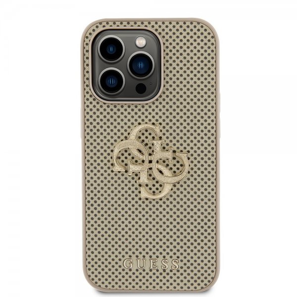 Guess iPhone 15 Pro Deksel Perforated Glitter Gull
