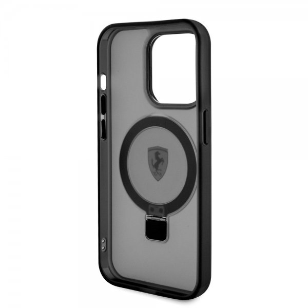 Ferrari iPhone 15 Pro Deksel Ring Stand MagSafe Svart