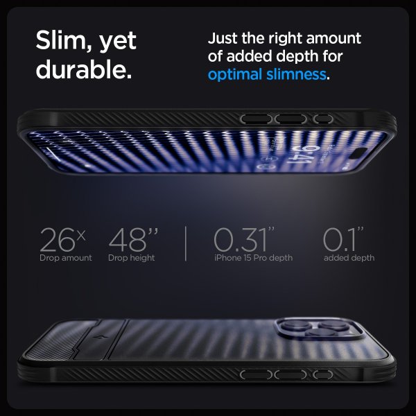 Spigen iPhone 15 Pro Deksel Rugged Armor MagFit Matte Black