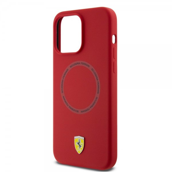 Ferrari iPhone 15 Pro Deksel Silicone MagSafe Rød