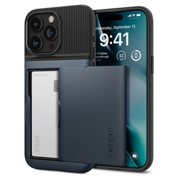 Spigen iPhone 15 Pro Deksel Slim Armor CS Metal Slate