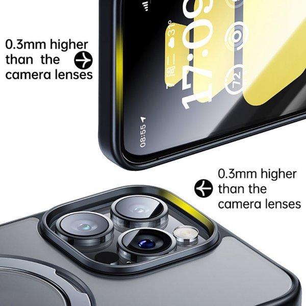 Baseus iPhone 15 Pro Deksel Smart Ring Series MagSafe Svart