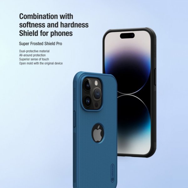 Nillkin iPhone 15 Pro Deksel Super Frosted Shield Pro Logo Hole Svart