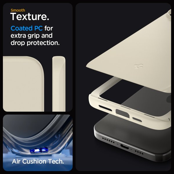 Spigen iPhone 15 Pro Deksel Thin Fit Mute Beige