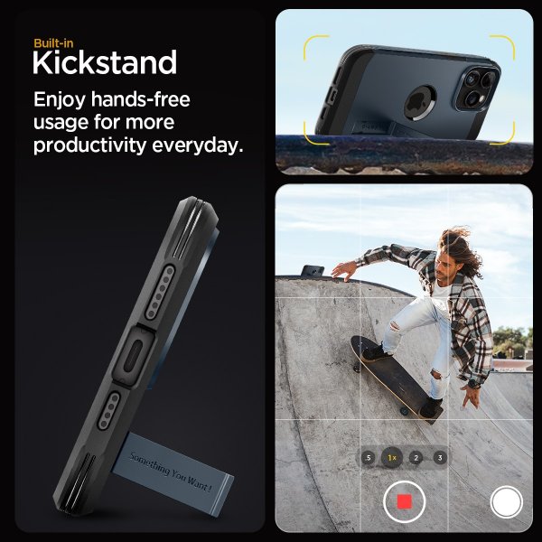 Spigen iPhone 15 Pro Deksel Tough Armor MagFit Metal Slate