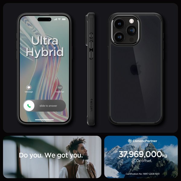 Spigen iPhone 15 Pro Deksel Ultra Hybrid Frost Black